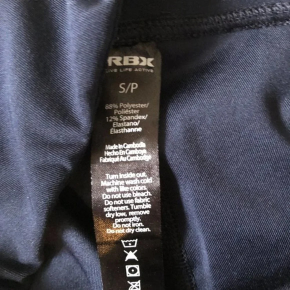 RBX Navy Athletic Leggings Reflective Details S - Picture 3 of 4
